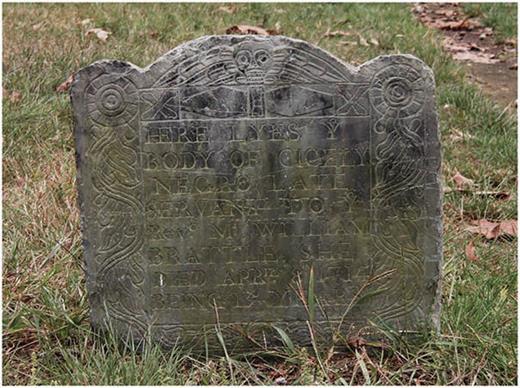 Grave marker for an enslaved girl named Cicely. Photo provided by the
                        author.